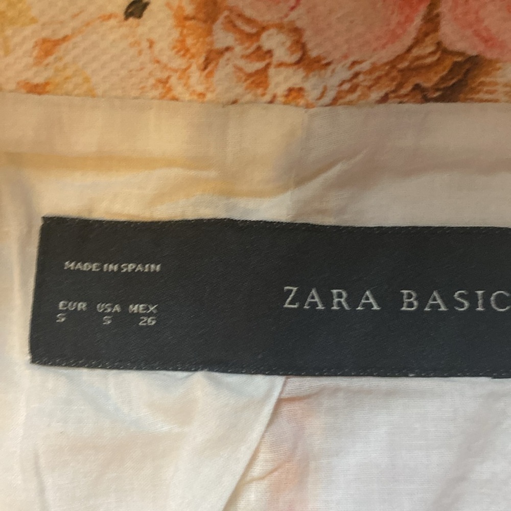 Zara Cotton pique Fall Colours Lined Blazer One Button Closure Size S - Picture 17 of 17